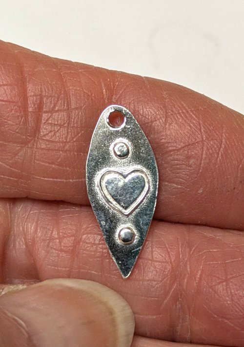 Judy Larson's Hearts and Flowers Charms - , Classic Wire Jewelry, Cutting, Cutting Tool, Cutters, Filing, Finishing, Butane Torch, Soldering, Solder, Design,  22 gauge stamped heart